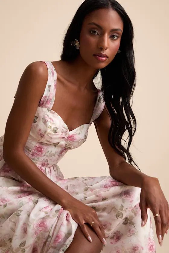 Evelise Cream Floral Sleeveless Maxi Dress sold by Lulus product image thumbnail 2