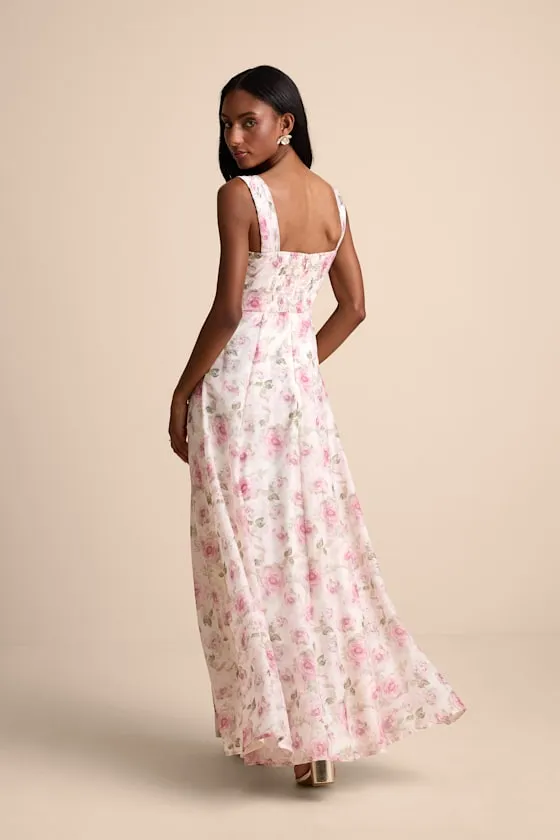 Evelise Cream Floral Sleeveless Maxi Dress sold by Lulus product image thumbnail 3