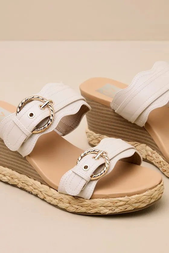 Elio Ivory Espadrille Buckle Wedge Sandals sold by Lulus product image thumbnail 3