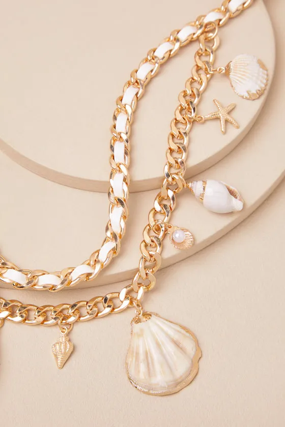 Maris Gold Seashell Charm Layered Chain Belt sold by Lulus product image thumbnail 2