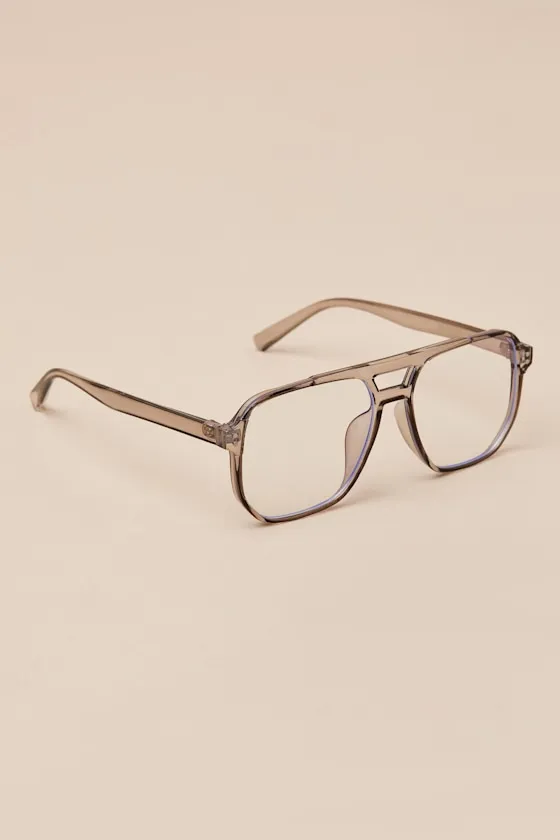Reece Grey Aviator Blue Light Glasses sold by Lulus product image thumbnail 2