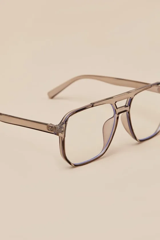 Reece Grey Aviator Blue Light Glasses sold by Lulus product image thumbnail 3
