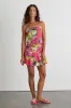 Tova Hot Pink Multi Floral High-Rise Mini Skirt sold by Lulus