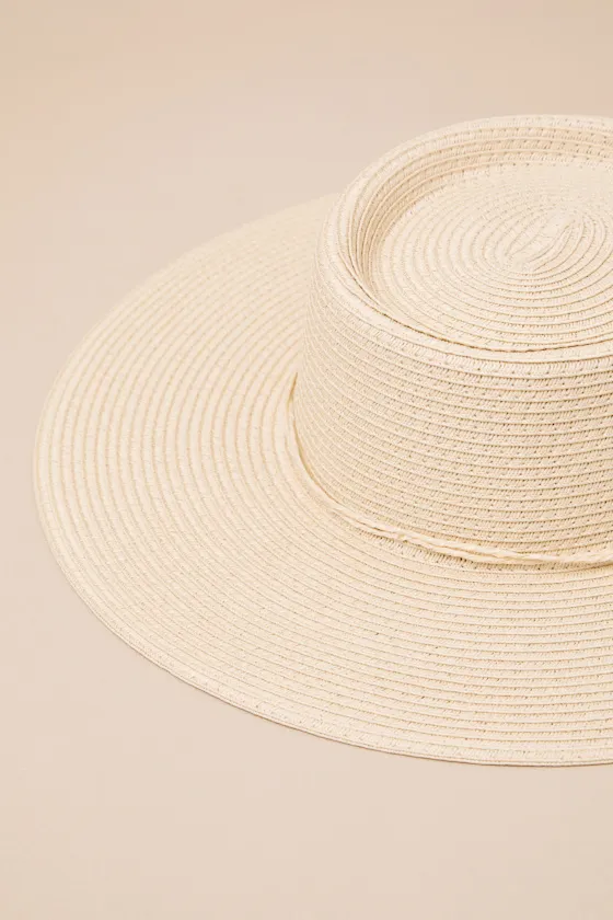 Cyrilla Beige Woven Wide Brim Boater Hat sold by Lulus product image thumbnail 2