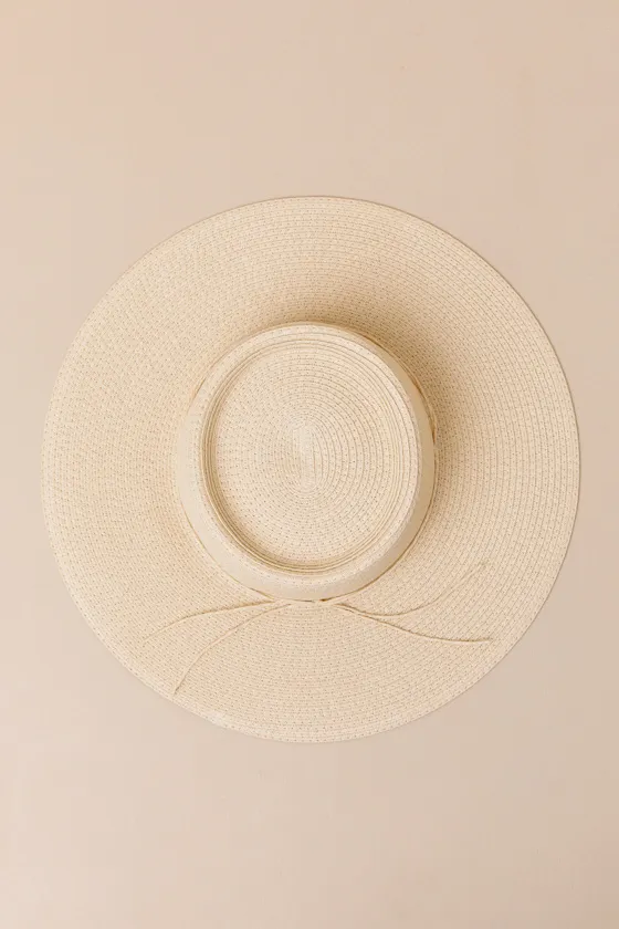Cyrilla Beige Woven Wide Brim Boater Hat sold by Lulus product image thumbnail 3