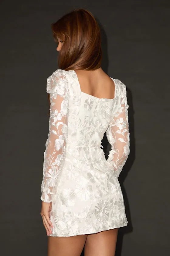 Masterfully Eloquent White 3D Floral Mini Dress sold by Lulus product image thumbnail 3