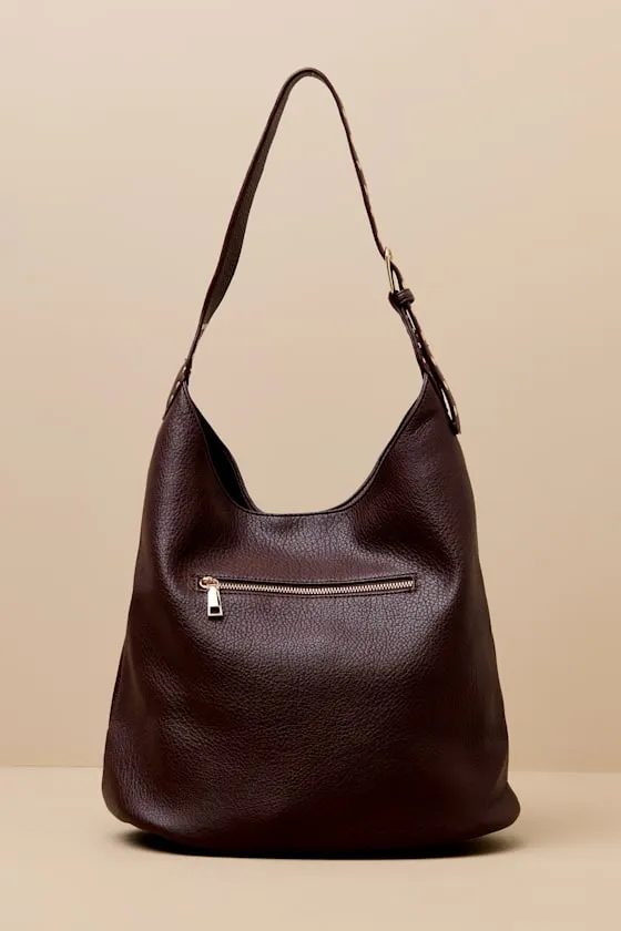 Ezell Dark Brown Vegan Leather Studded Tote Bag sold by Lulus product image thumbnail 3