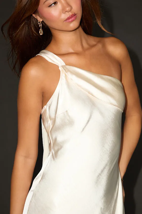 Naima White Satin One-Shoulder Midi Dress sold by Lulus product image thumbnail 2