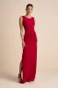 Significant Allure Red Slinky Knit Ruched Maxi Dress sold by Lulus