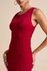 Significant Allure Red Slinky Knit Ruched Maxi Dress sold by Lulus