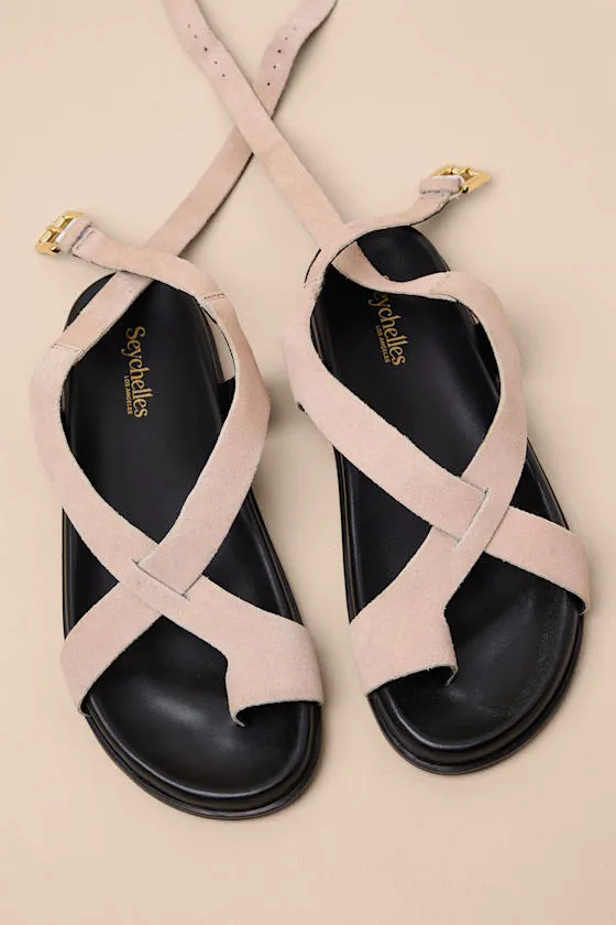 Fritz Beige Suede Leather Strappy Flat Sandals sold by Lulus product image thumbnail 2