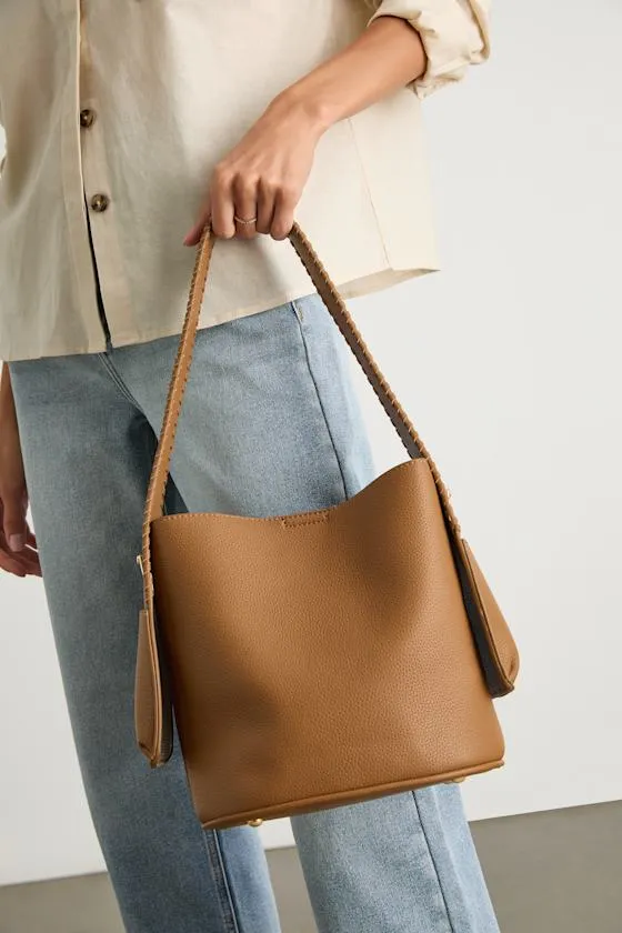Samiya Light Brown Vegan Leather Tote Bag sold by Lulus