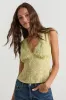 Dessie Lime Embroidered Tie-Back Tank Top sold by Lulus