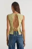 Dessie Lime Embroidered Tie-Back Tank Top sold by Lulus