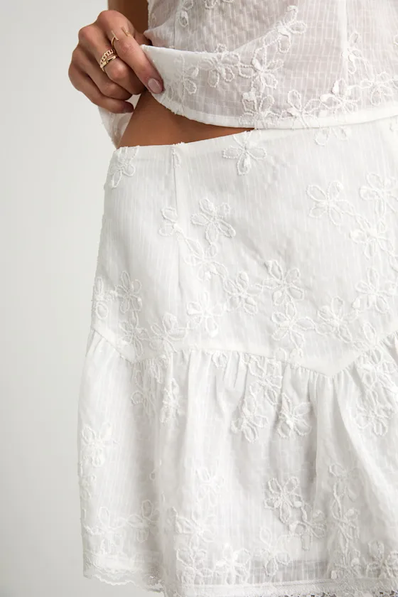 Dessie Ivory Embroidered Mini Skirt sold by Lulus product image thumbnail 4