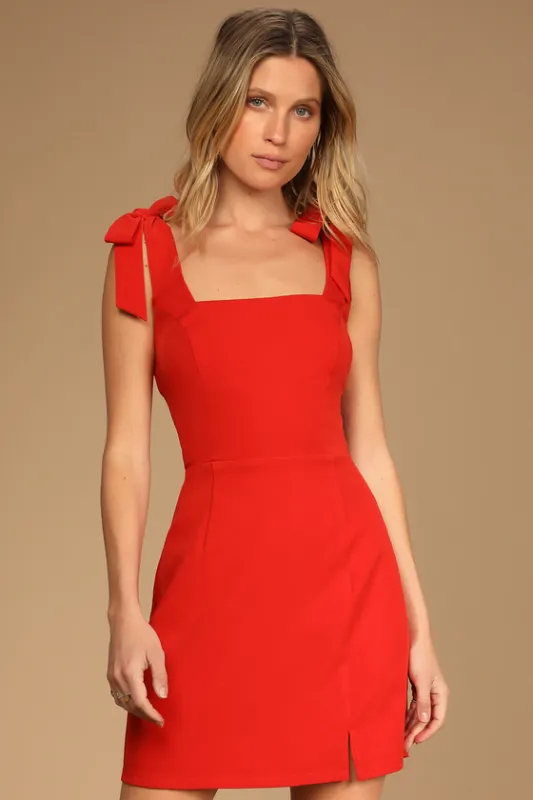 Your Sweetie Red Tie-Strap Mini Dress sold by Lulus