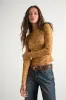 Yumi Yellow Abstract Sheer Mesh Long Sleeve Top sold by Lulus