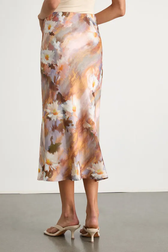 Shalia Multi Abstract Floral Midi Skirt sold by Lulus product image thumbnail 3