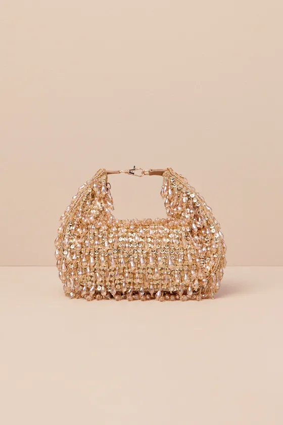 Sparkling Agenda Gold Beaded Clutch sold by Lulus product image thumbnail 2