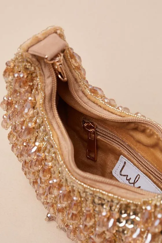 Sparkling Agenda Gold Beaded Clutch sold by Lulus product image thumbnail 4