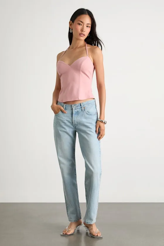 Renan Light Pink Halter Neck Top sold by Lulus product image thumbnail 4