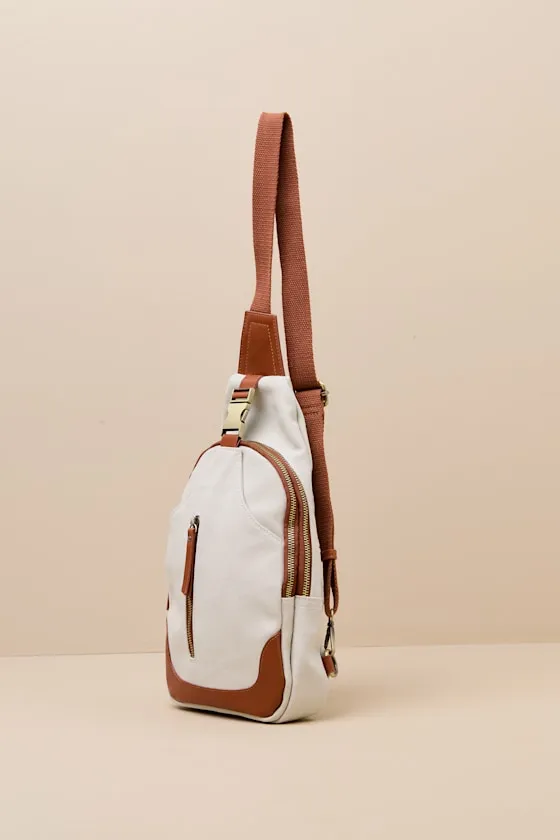 Myla Cream Canvas Crossbody Backpack sold by Lulus product image thumbnail 2