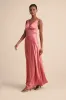 Toulouse Rusty Rose Satin Lace Maxi Dress sold by Lulus