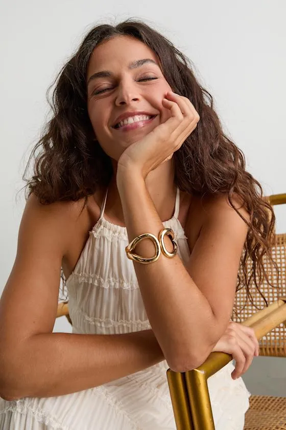 Elea Gold Three-Piece Bangle Bracelet Set sold by Lulus