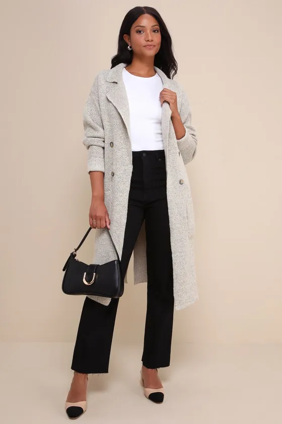 Cuddle Club Beige Marled Long Sleeve Coatigan sold by Lulus product image thumbnail 2