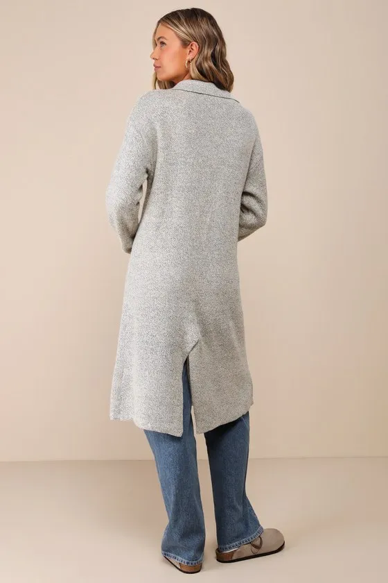 Cuddle Club Beige Marled Long Sleeve Coatigan sold by Lulus product image thumbnail 3