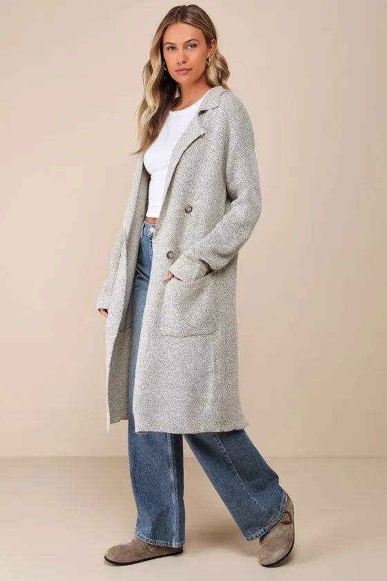 Cuddle Club Beige Marled Long Sleeve Coatigan sold by Lulus product image thumbnail 4