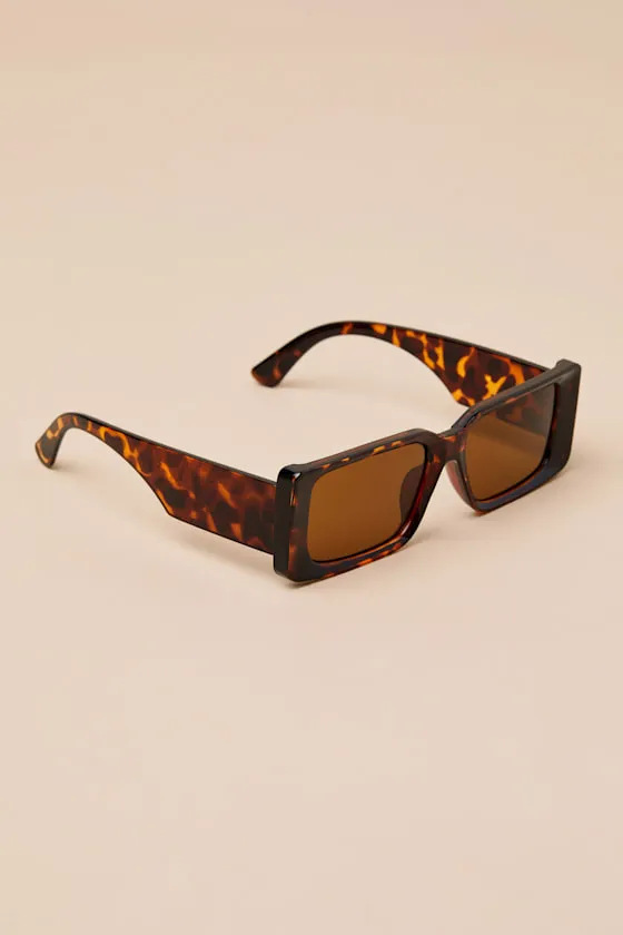 Rolinda Brown Tortoise Square Sunglasses sold by Lulus product image thumbnail 4