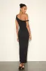 Fauna Black Twisted One-Shoulder Bodycon Midi Dress sold by Lulus