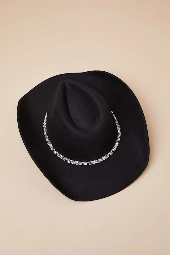 Izarra Black Rhinestone Cowboy Hat sold by Lulus product image thumbnail 3