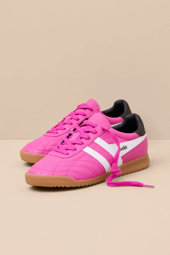Stadium Shocking Pink and White Quilted Leather Sneakers sold by Lulus product image thumbnail 2