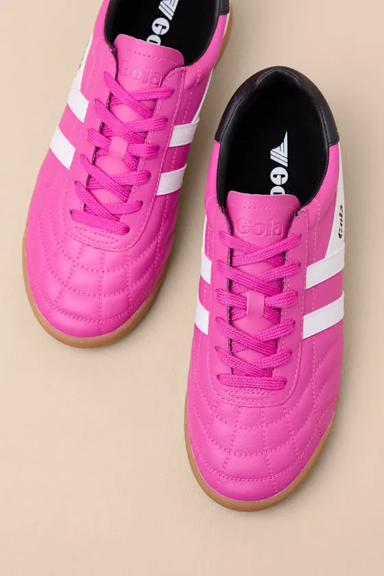 Stadium Shocking Pink and White Quilted Leather Sneakers sold by Lulus product image thumbnail 4
