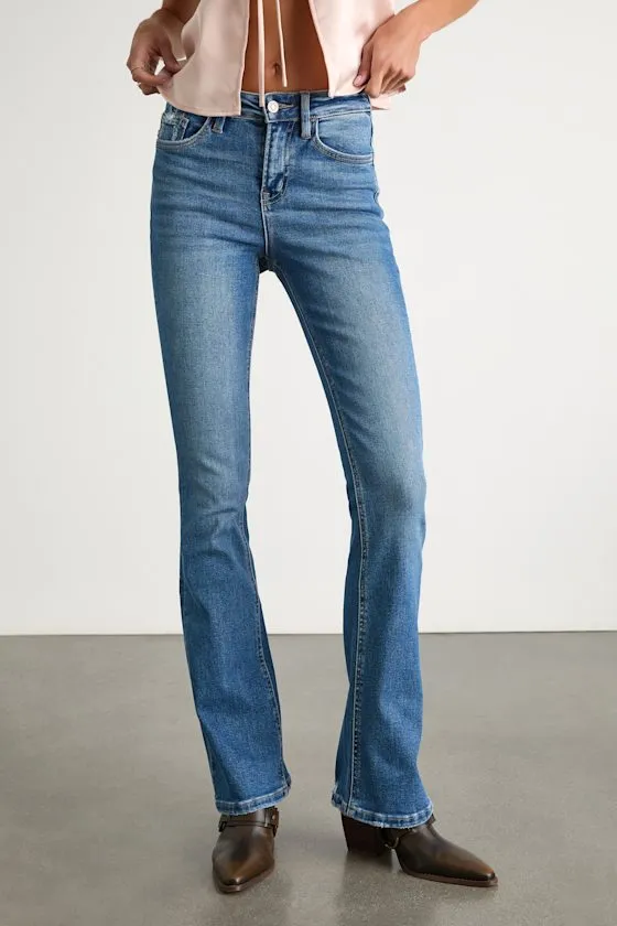 Serana Medium Wash Denim High-Rise Bootcut Jeans sold by Lulus product image thumbnail 2