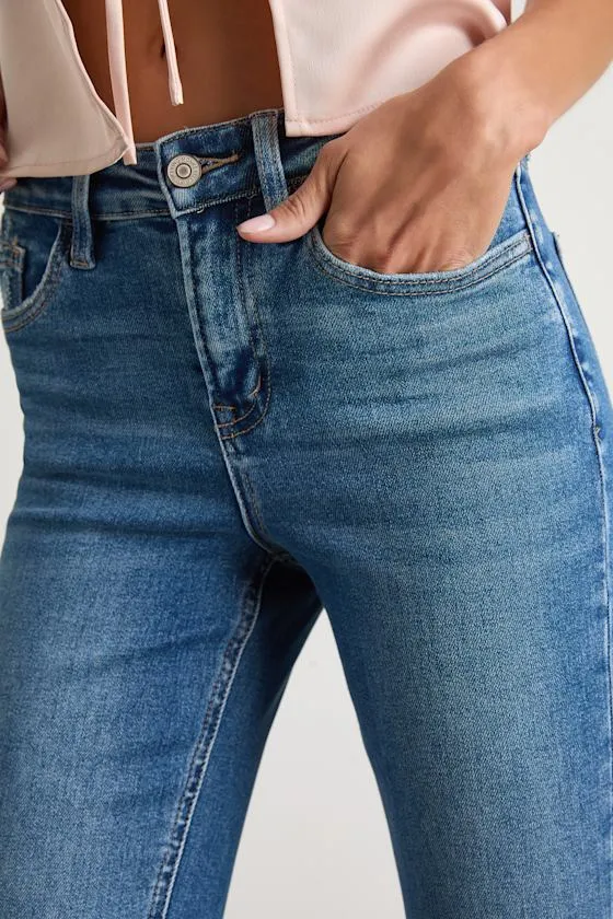 Serana Medium Wash Denim High-Rise Bootcut Jeans sold by Lulus product image thumbnail 4