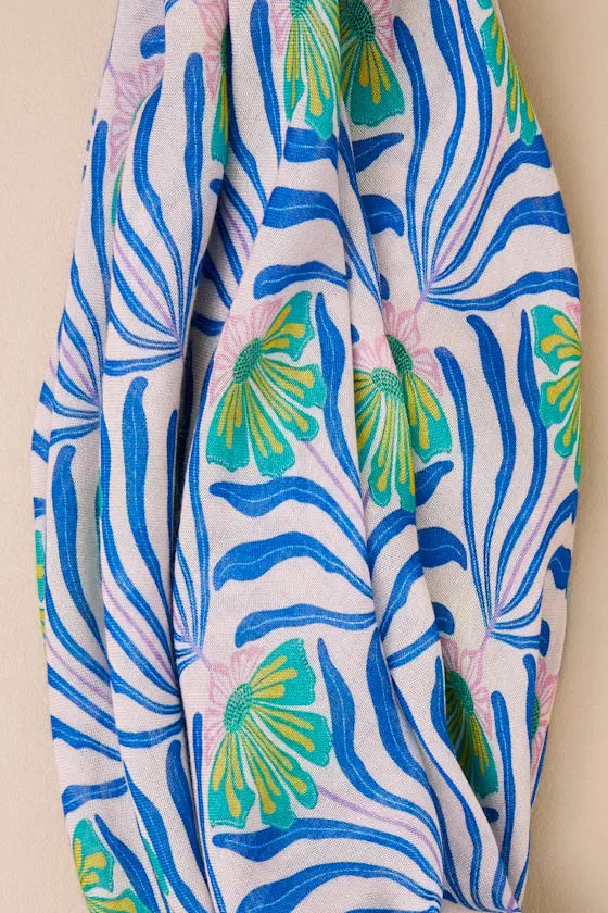 Tika Blue Multi Floral Print Sarong Swim Cover-Up sold by Lulus product image thumbnail 4
