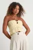 Linden Light Yellow Crochet Cutout Tiered Halter Top sold by Lulus