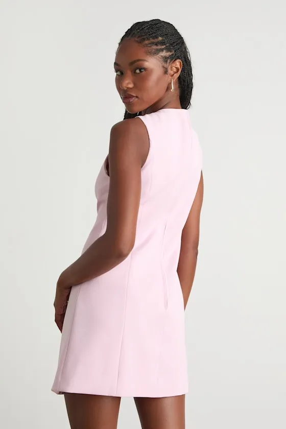 Adelie Light Pink Double Breasted Sleeveless Mini Dress sold by Lulus product image thumbnail 2