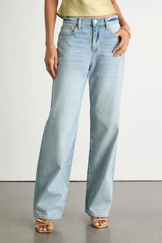Zayah Light Wash Wide-Leg Denim Jeans sold by Lulus product image thumbnail 2