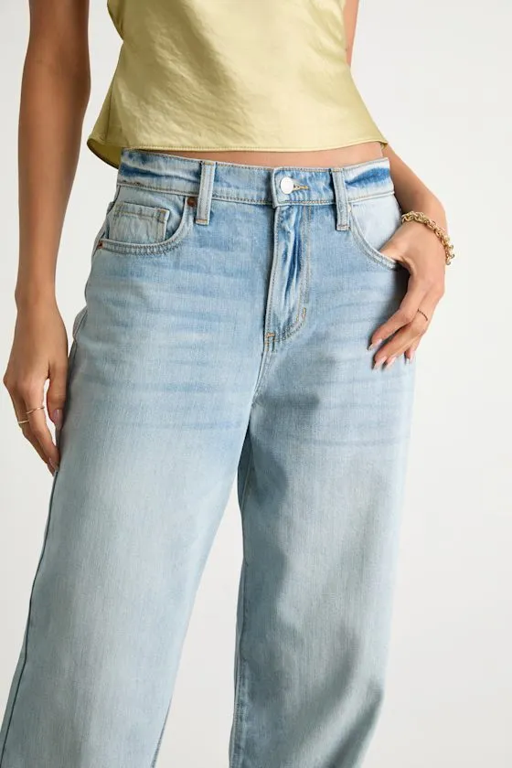 Zayah Light Wash Wide-Leg Denim Jeans sold by Lulus product image thumbnail 4