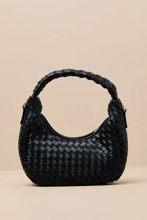 Hadara Black Woven Crossbody Handbag sold by Lulus