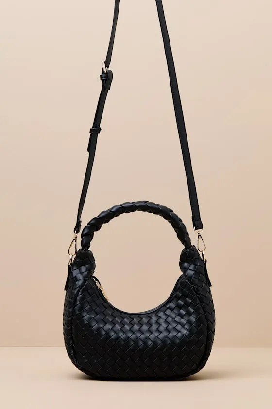 Hadara Black Woven Crossbody Handbag sold by Lulus product image thumbnail 4