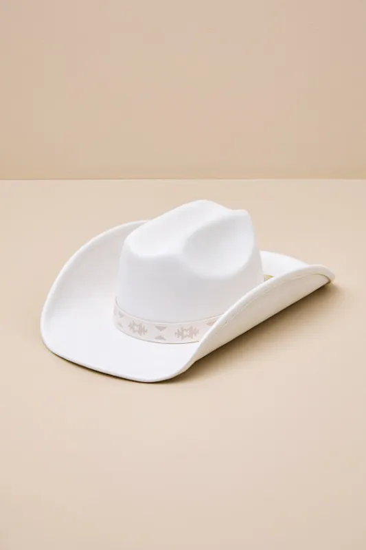 Wyatt White Western Hat made by Lulus