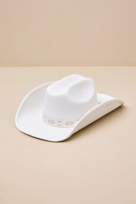 Wyatt White Western Hat sold by Lulus
