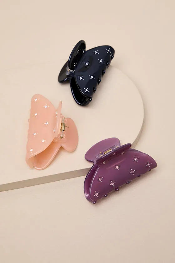 Norelle Black Multi Rhinestone Hair Clip Set sold by Lulus product image thumbnail 2