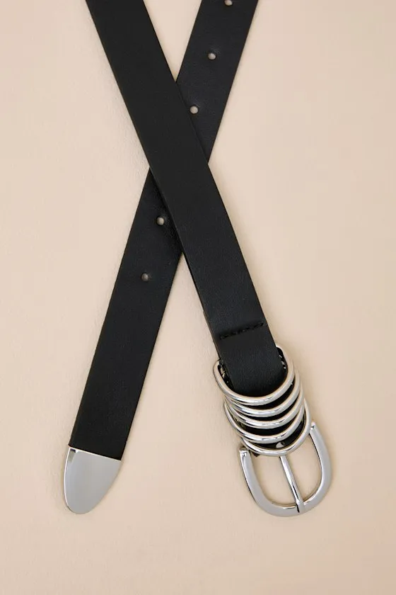 Sade Black Ring Belt sold by Lulus product image thumbnail 2