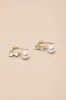 Bianca 14KT Gold Rhinestone Pearl Hoop Earrings sold by Lulus